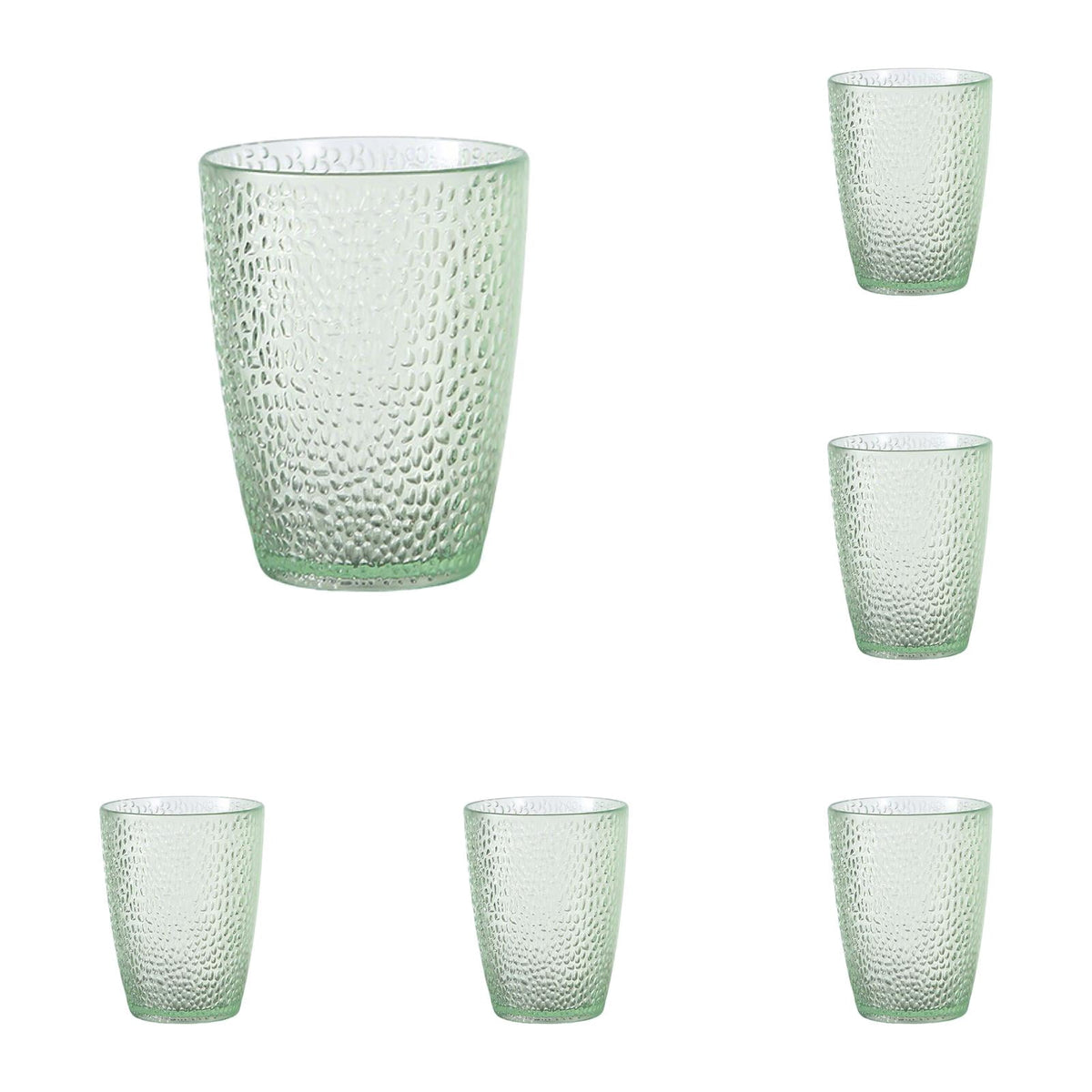 6 Pcs Drinking Tumblers Set of 12 oz, Drinking Glasses,BPA-Free,Stackable Water Cups,Clear Cups for Juice,(Brown)